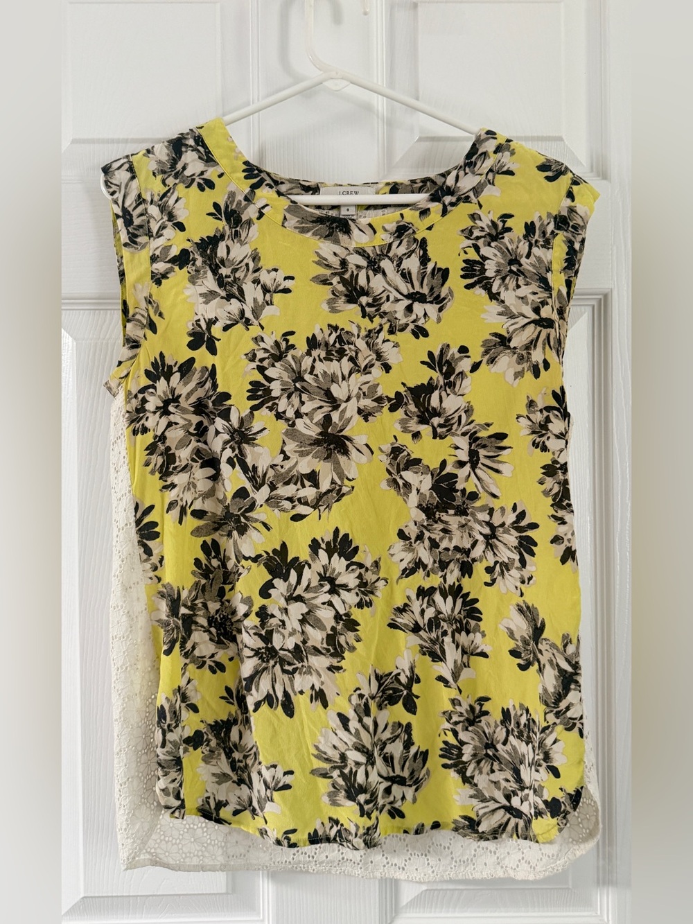 J. Crew Yellow Floral Sleeveless Tank Top